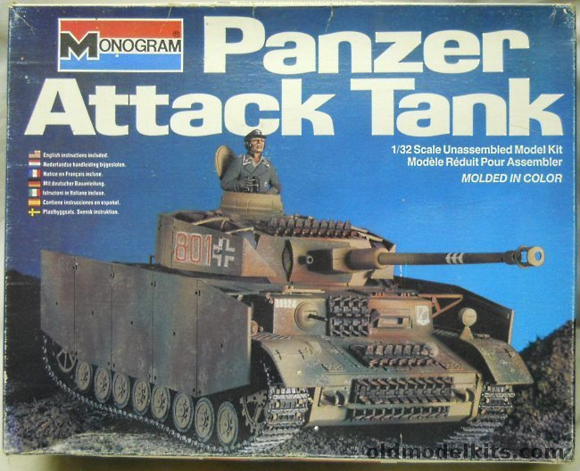 Monogram 1/32 Panzer IV Tank (Panzer Attack Tank), 6503 plastic model kit